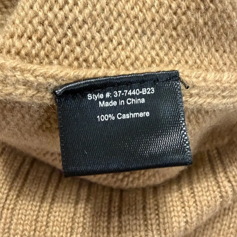 Jenni Kayne NWT Cashmere Frances Polo Sweater Camel Size XL 100% Cashmere